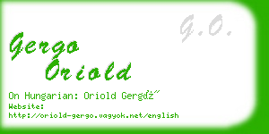 gergo oriold business card